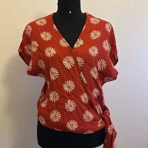 MADEWELL, Burt Orange, sash-tie, Daisy floral, Medium